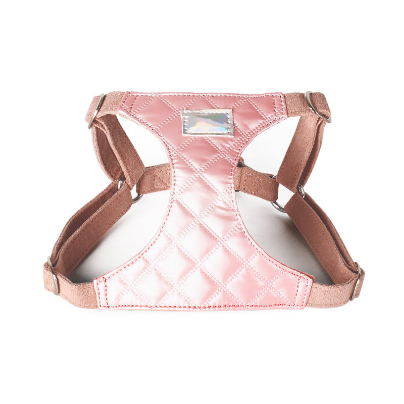 Light Comfort Dazzle Fabric Anti-Choke Pet Harness Leash Set