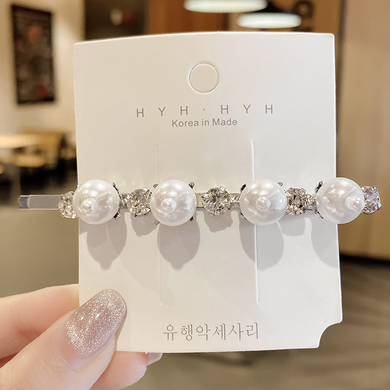 Fashion Rhinestone Pearl Alloy Bangs Hair Clip Hair Accessories Wholesale