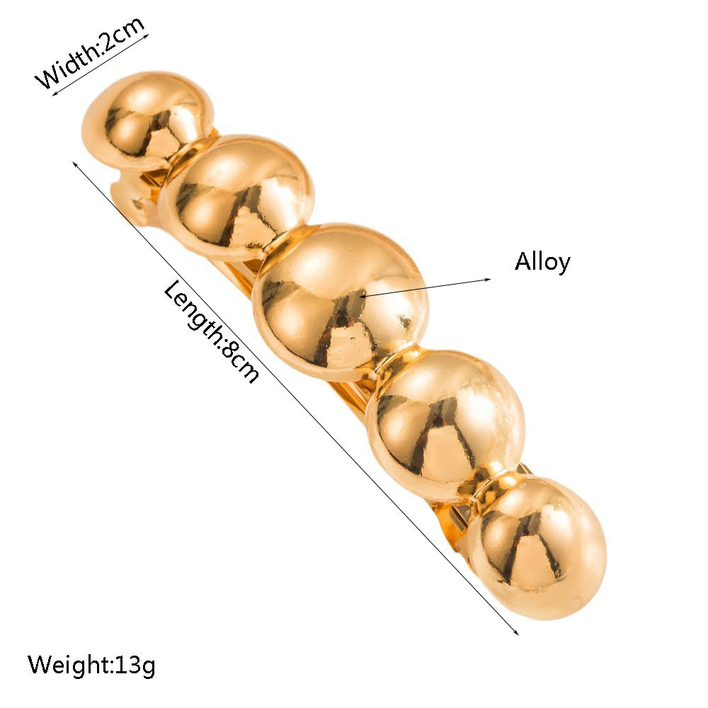 Thread and Beads Glossy Alloy Spring Hair Clip Hair Accessories Wholesale