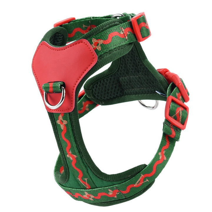 Breathable Fabric Leather Shock Absorption Adjustable Pet Dog Harness