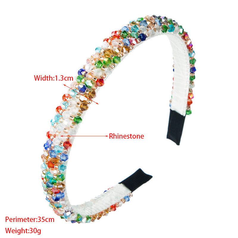 Shiny Full Crystal Handmade Beaded Thin Headband Hair Accessories Wholesale