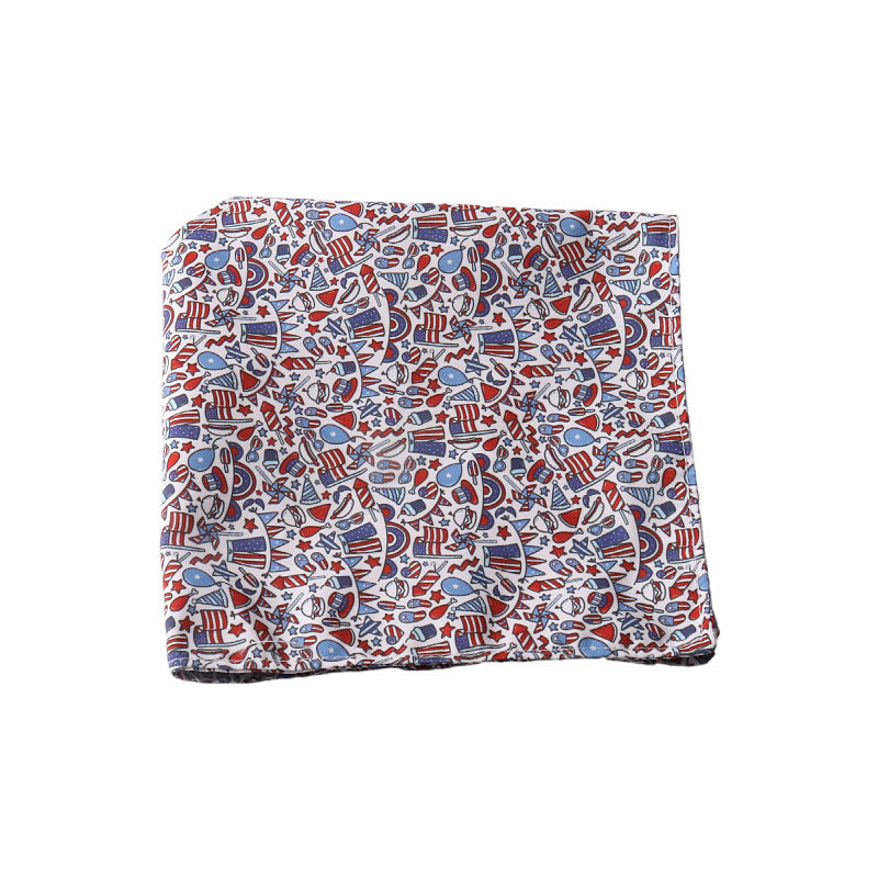 Blue Red Flag Double Side Triangle Towel Saliva Pet Bib Scarf