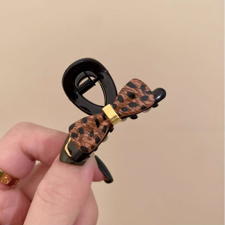 Cute Leopard Print Bow Resin Tie Hair Clip Hair Accessories Wholesale