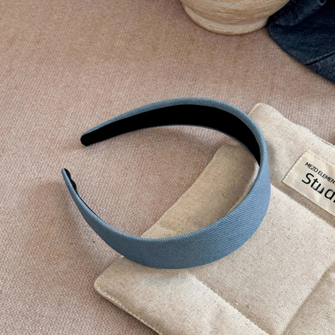 Simple Blue Denim Pressure Hair Wide Headband Hair Accessories Wholesale