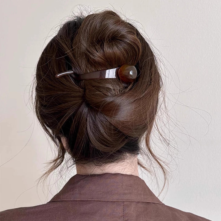Simple Glossy Round Bead Hair Clip New Twist Clip Hair Accessories Wholesale