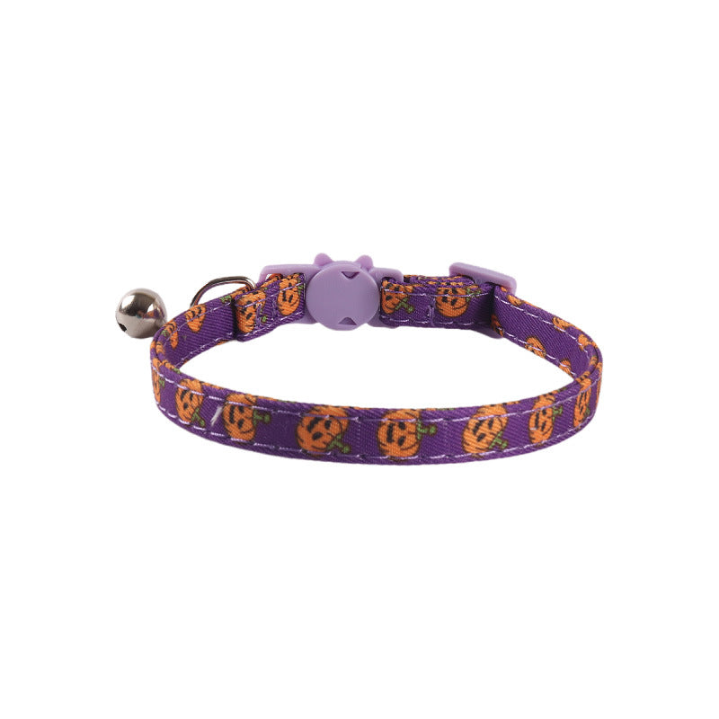 Halloween Christmas Holiday Fake Collar Belt Buckle Pet Cat Collar