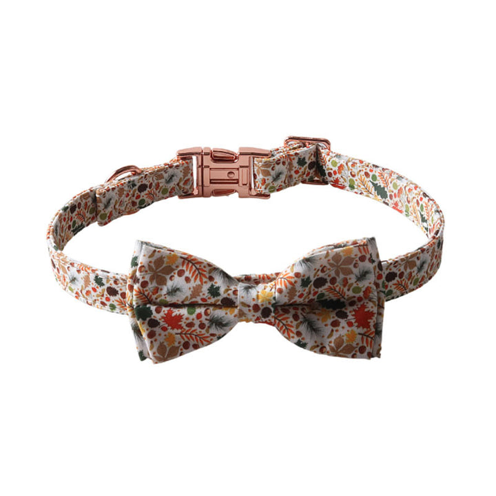 Thanksgiving Maple Leaf Pumpkin Sunflower Bow Pet Dog Cat Collar