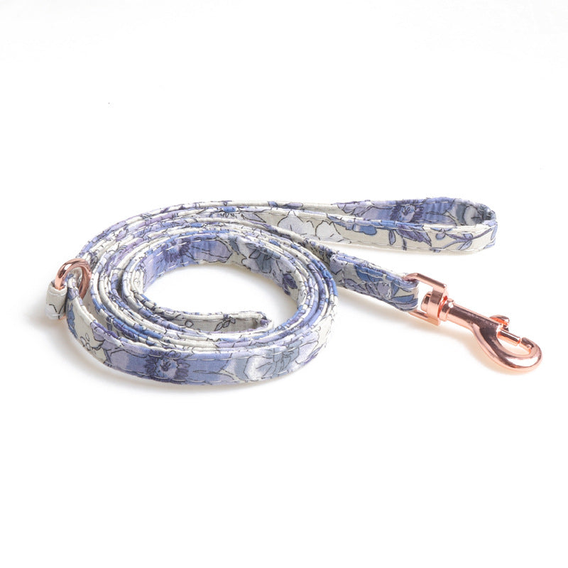 Floral Sunflower Pet Cat Dog Collar Leash Poop Bag Carrier Set