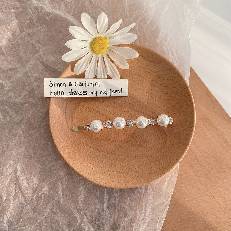Fashion Rhinestone Pearl Alloy Bangs Hair Clip Hair Accessories Wholesale
