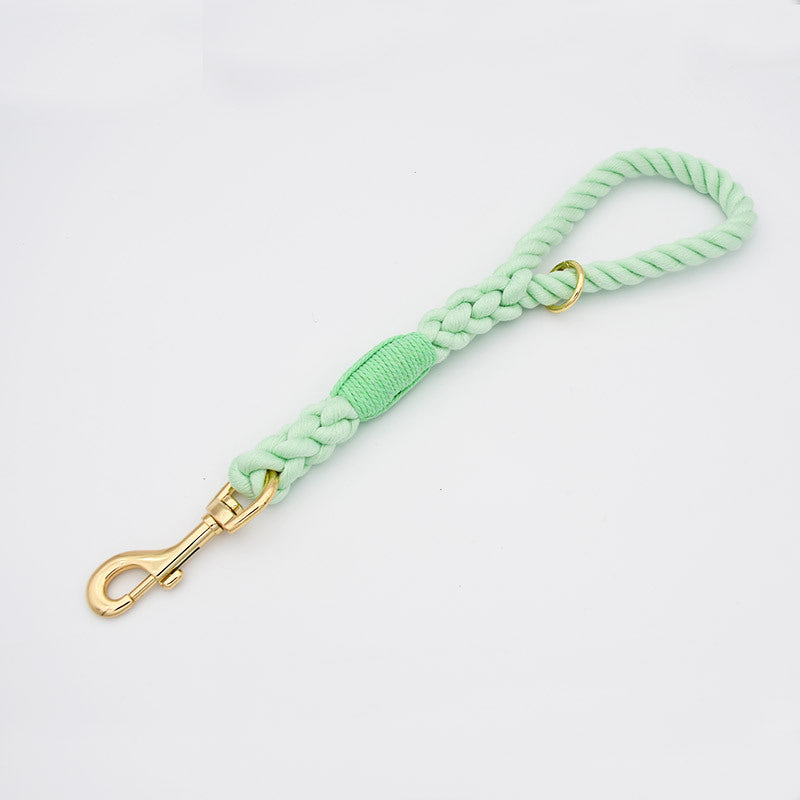 Woven Cotton Rope Close-fitting Short Anti-Pull Leash Collar Set