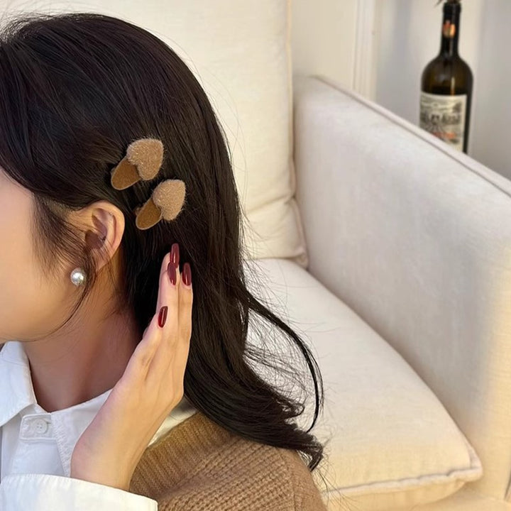 Flocking Heart Bangs Duckbill Clip Hair Clip Hair Accessories Wholesale