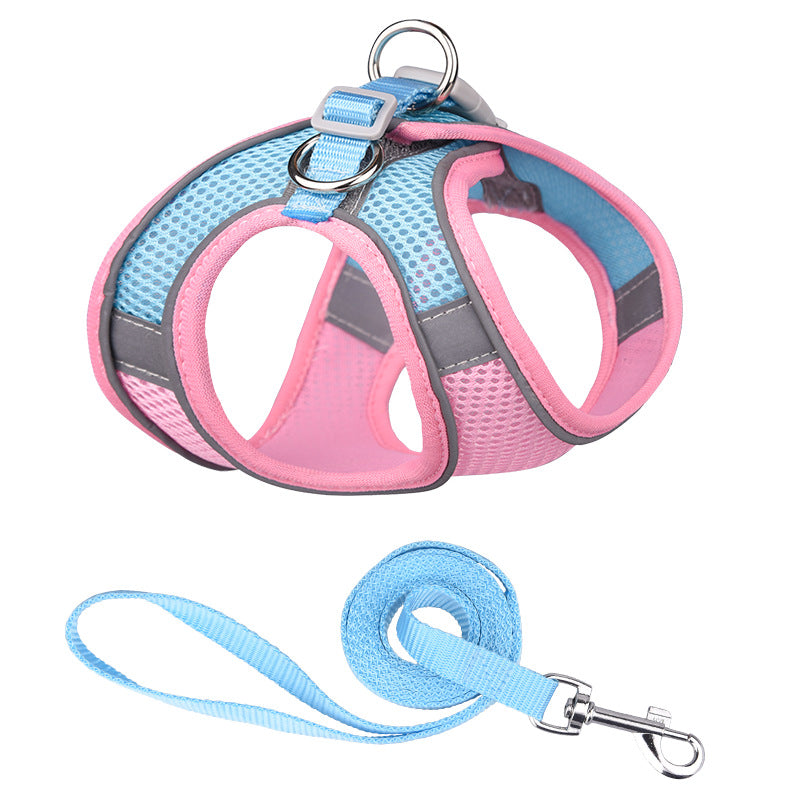 Breathable Mesh Series Reflective Vest Pet Dog Harness Leash Set