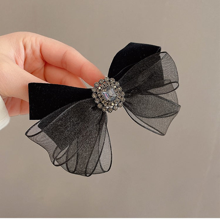 Organza Flocking Bow Spring Clip Hair Clip Hair Accessories Wholesale
