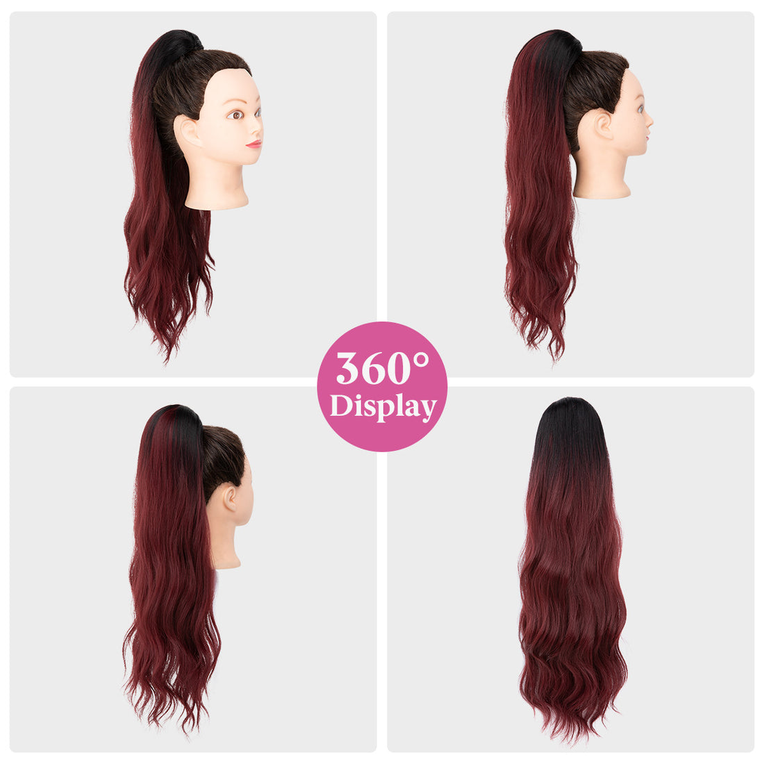 Drawstring Long Curly Water Ripple Ponytail Wigs Hair Extensions Wholesale