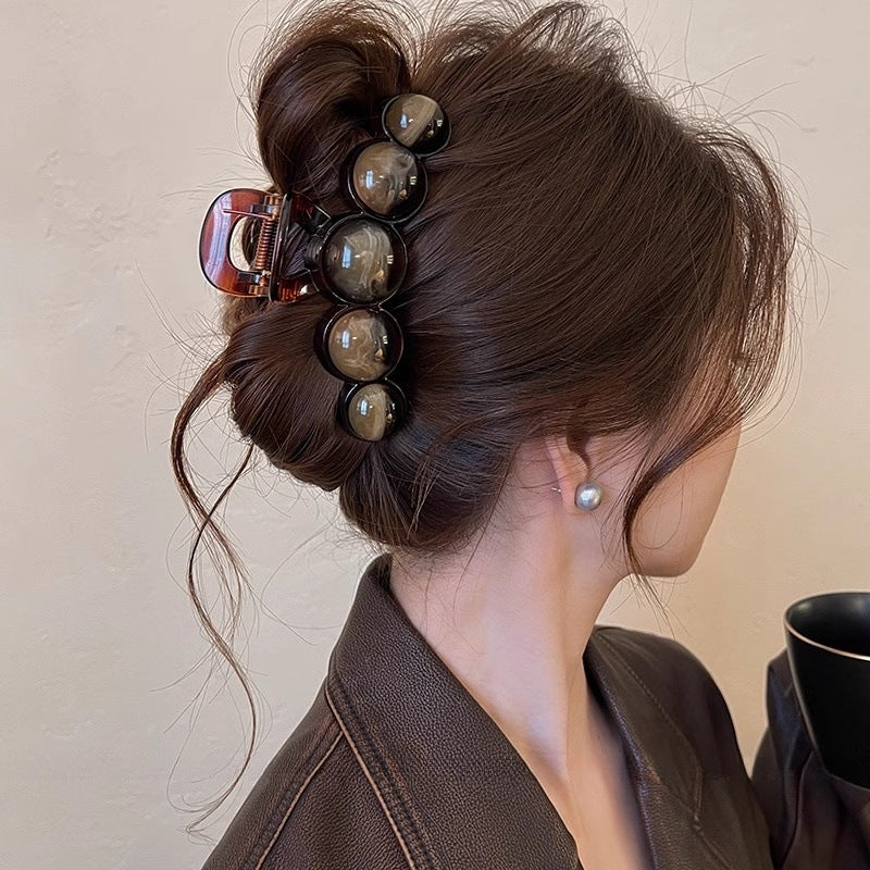 Large Round Beads Resin Grab Clip Hair Claw Hair Accessories Wholesale