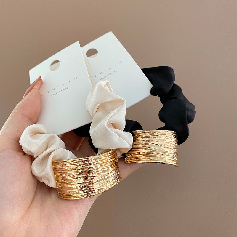 Simple Curve Alloy Fabric Hair Scrunchies New Hair Accessories Wholesale