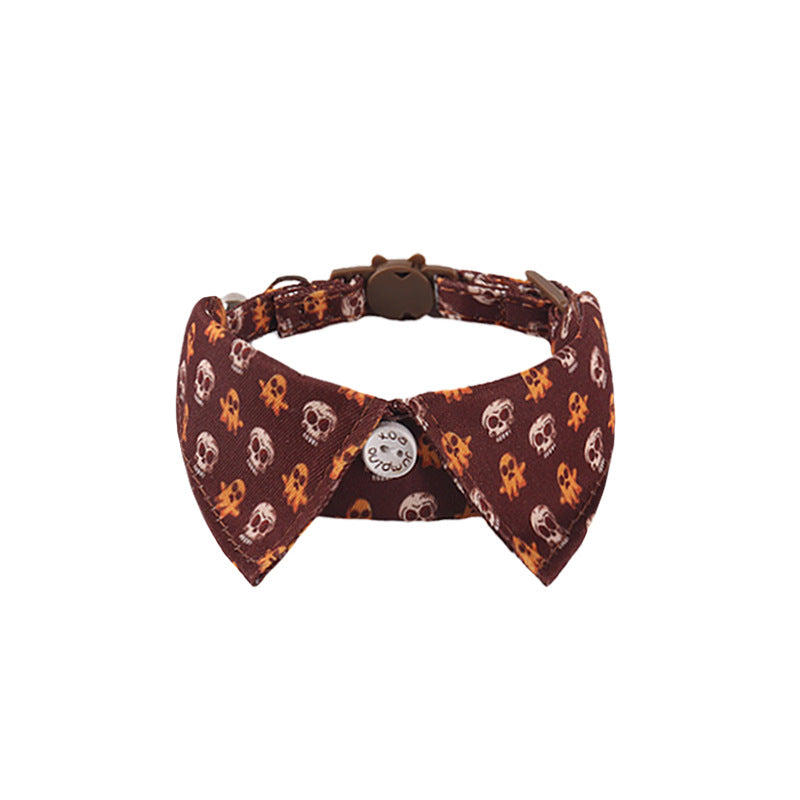 Halloween Christmas Holiday Fake Collar Belt Buckle Pet Cat Collar