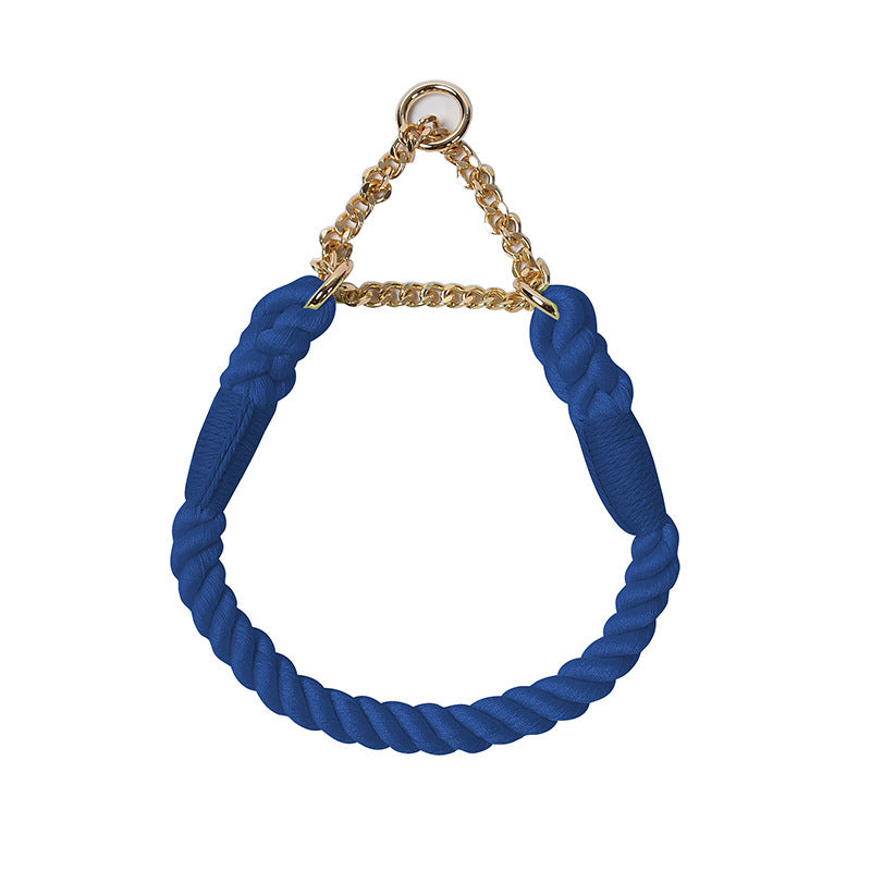 Woven Cotton Rope Close-fitting Short Anti-Pull Leash Collar Set