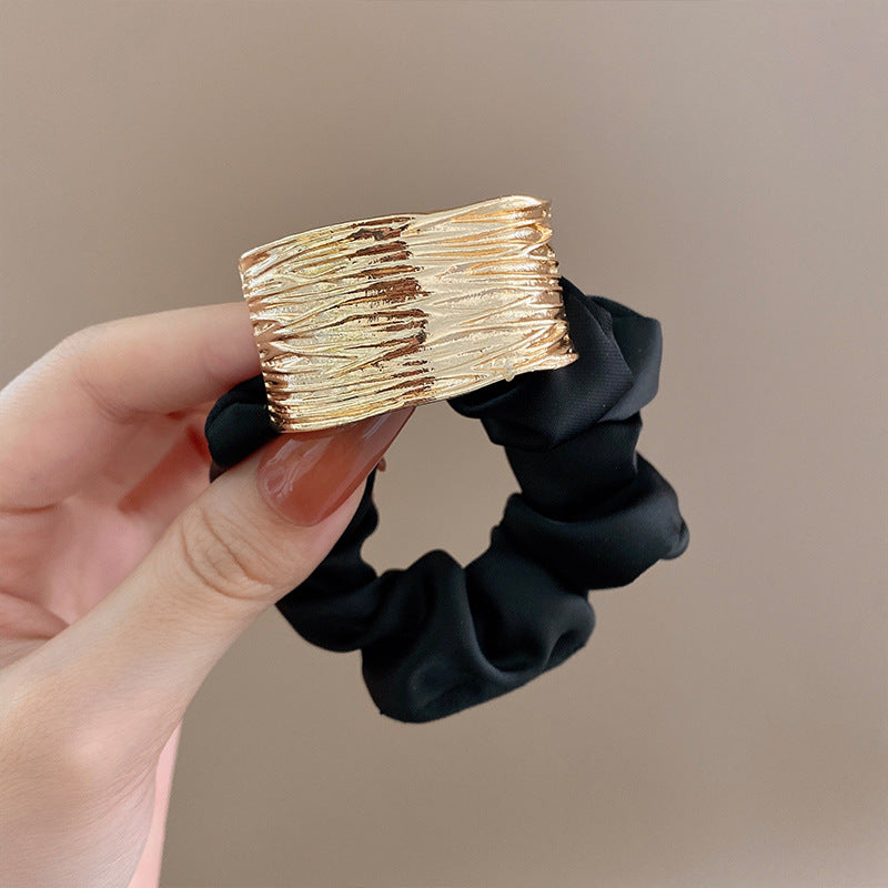 Simple Curve Alloy Fabric Hair Scrunchies New Hair Accessories Wholesale