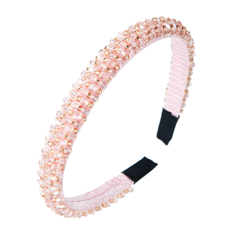 Shiny Full Crystal Handmade Beaded Thin Headband Hair Accessories Wholesale