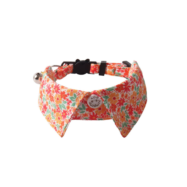 Floral Printed Cute Fake Collar Belt Buckle Pet Cat Collar