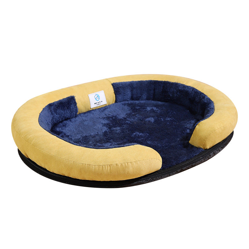 Oval Warm Soft Plush ECO PU Leather Comfortable Cat Bed Pet Pad