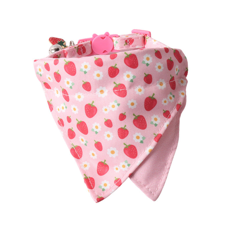 Fruits Pendant Double Side Triangle Towel Saliva Pet Bib Collar