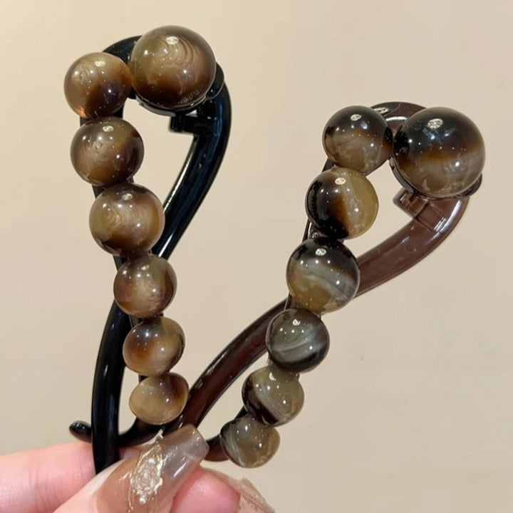 Gradual Color Beads Resin Twist Clip New Hair Clip Hair Accessories Wholesale