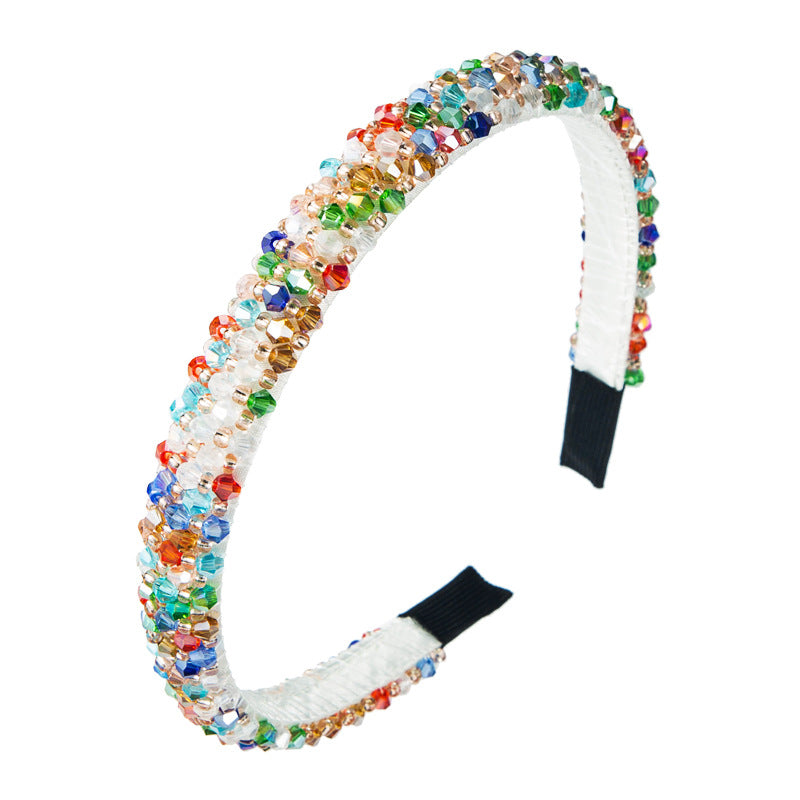 Shiny Full Crystal Handmade Beaded Thin Headband Hair Accessories Wholesale