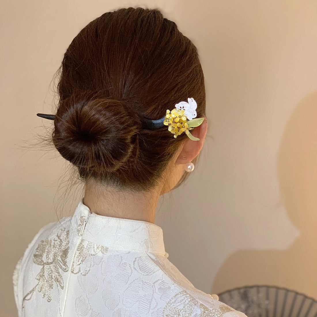 Acrylic Osmanthus Jade Rabbit Wooden Hairpin Hair Accessories Wholesale