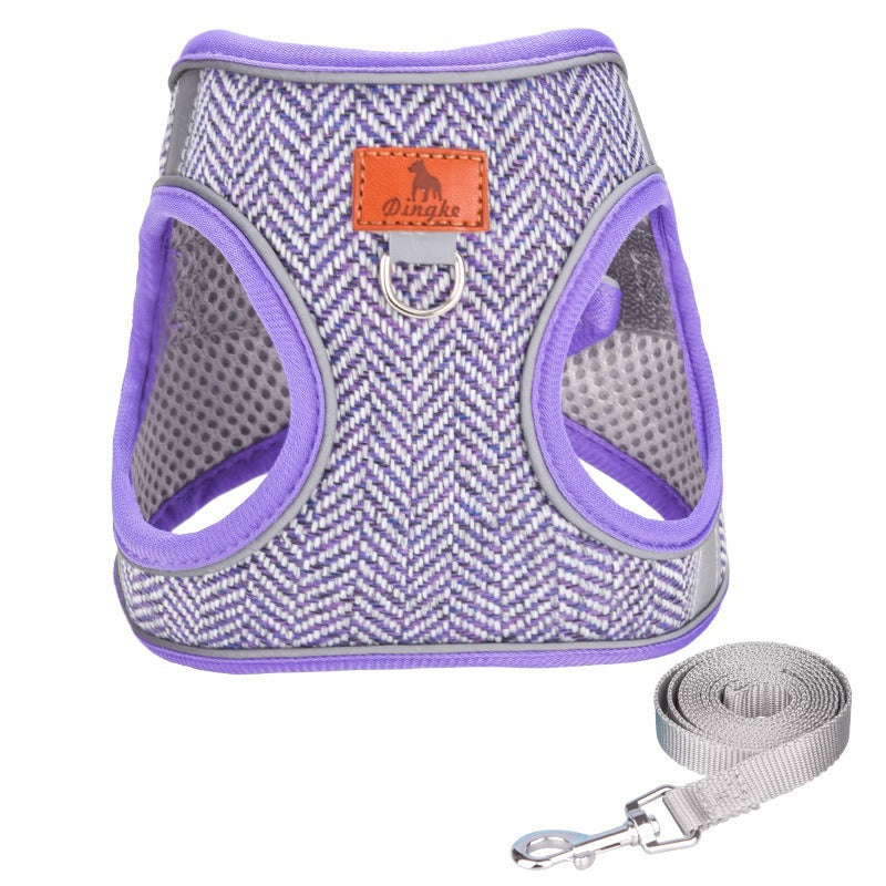 Breathable Shock Absorbing Adjustable Pet Dog Harness Leash Set