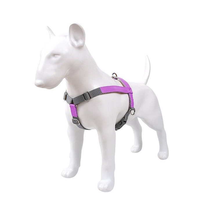 Comfortable Fit Nylon Leather No Choking Pet Harness Leash Set