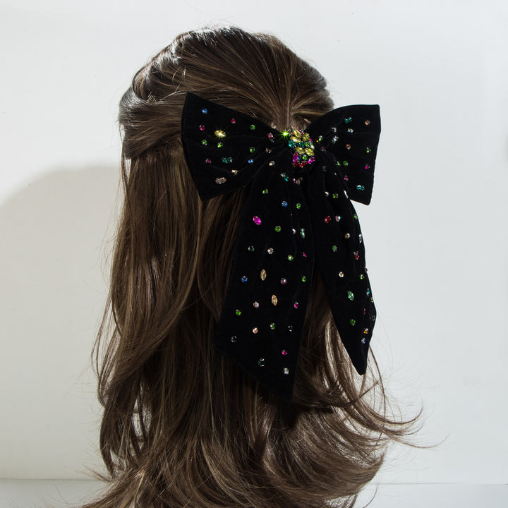 Fabric Large Bow Rhinestone Spring Hair Clip Hair Accessories Wholesale