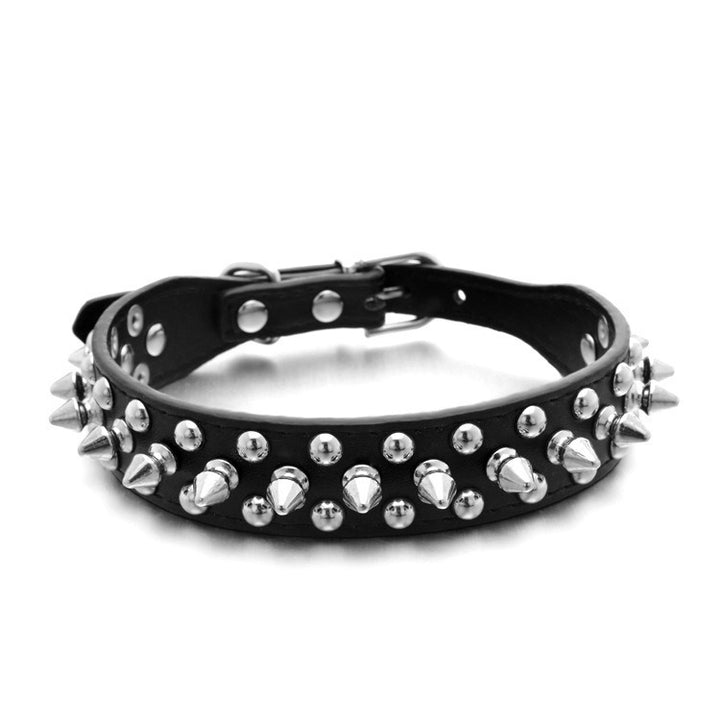 Bullet Rivet Large Dog Adjustable Thick PU Leather Pet Collar