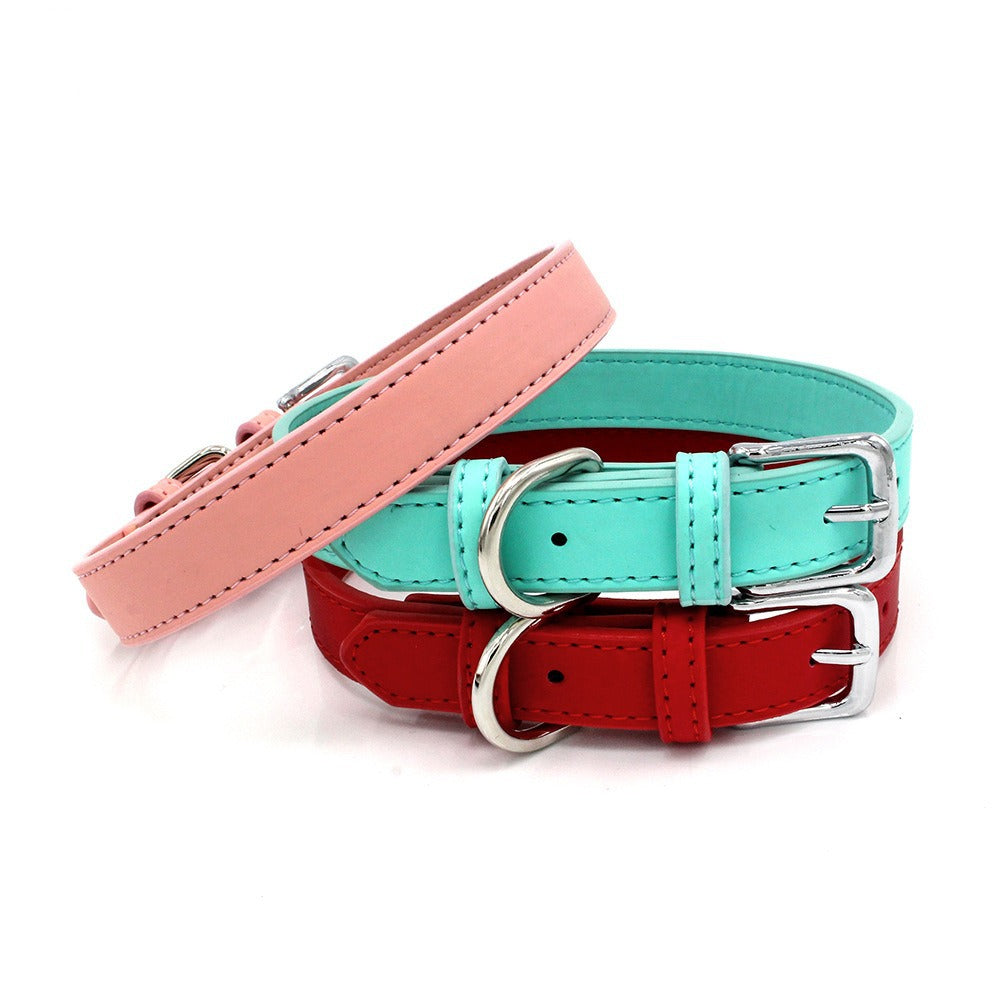 Fashion Multicolor PU Leather Adjustable Belt Pet Dog Cat Collar