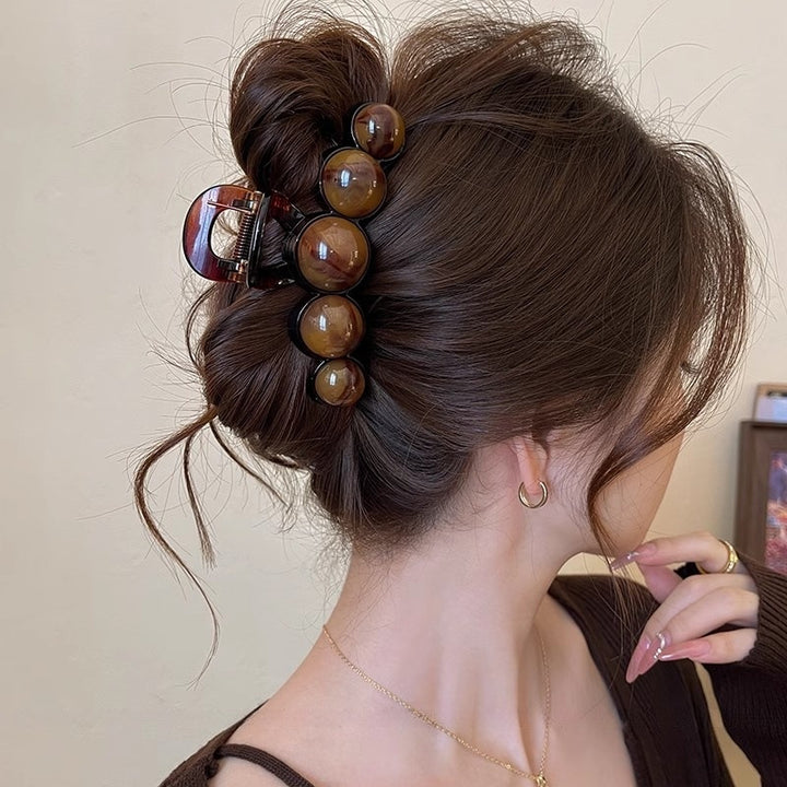 Large Round Beads Resin Grab Clip Hair Claw Hair Accessories Wholesale