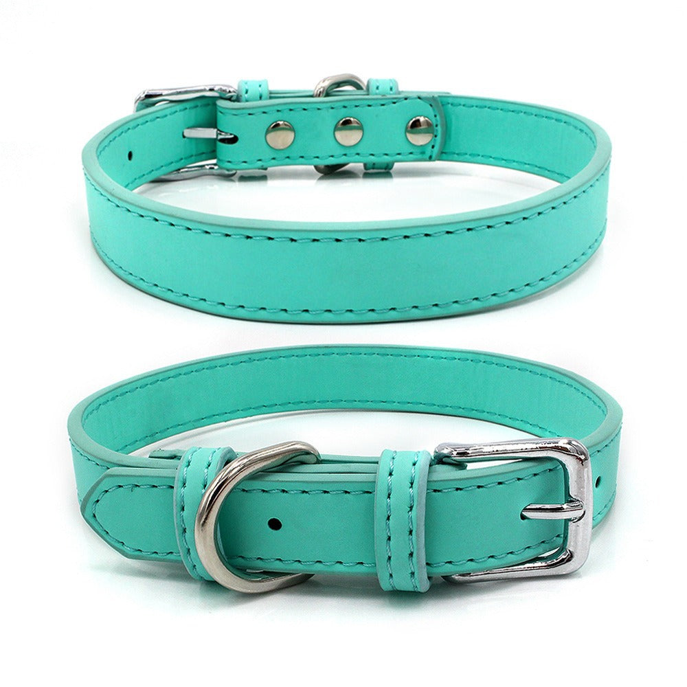 Fashion Multicolor PU Leather Adjustable Belt Pet Dog Cat Collar
