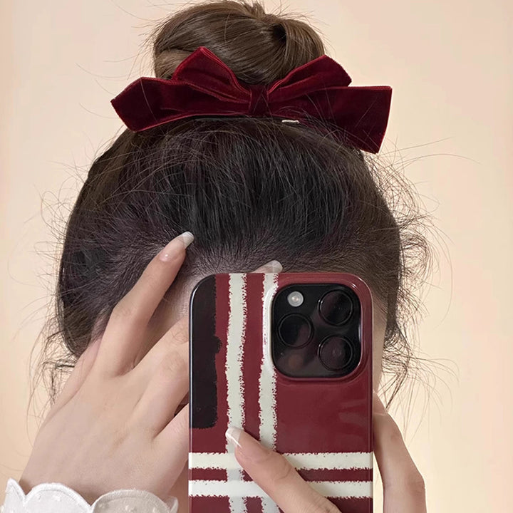 Red Velvet Bow Duckbill Clip Bangs Hair Clip Hair Accessories Wholesale