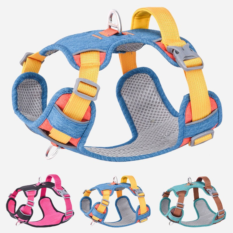 Breathable Two Color Reflective Vest Adjustable Pet Dog Harness