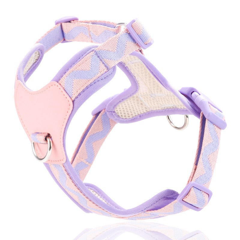 Breathable Mesh Leather Shock Absorption Vest Pet Dog Harness