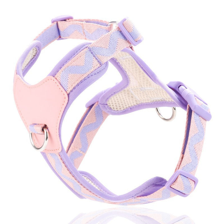 Breathable Mesh Leather Shock Absorption Vest Pet Dog Harness
