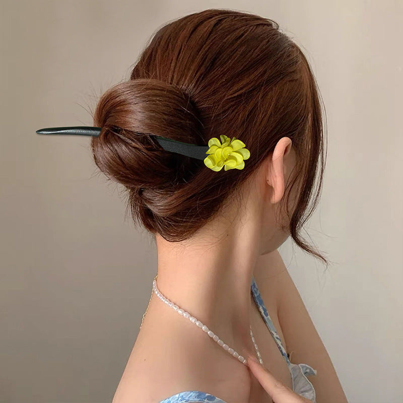 Retro Resin Flower Chinese Updo Wood Hairpin Hair Accessories Wholesale
