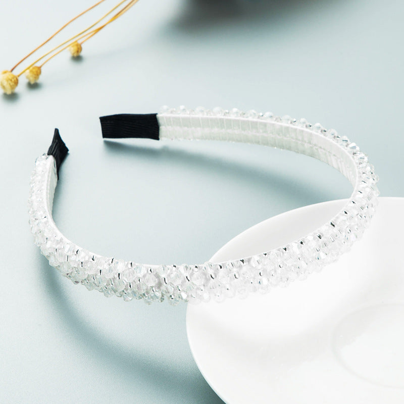 Shiny Full Crystal Handmade Beaded Thin Headband Hair Accessories Wholesale