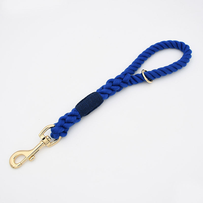 Woven Cotton Rope Close-fitting Short Anti-Pull Leash Collar Set