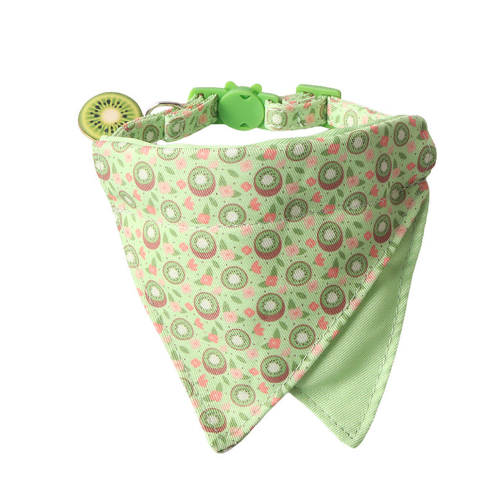 Fruits Pendant Double Side Triangle Towel Saliva Pet Bib Collar