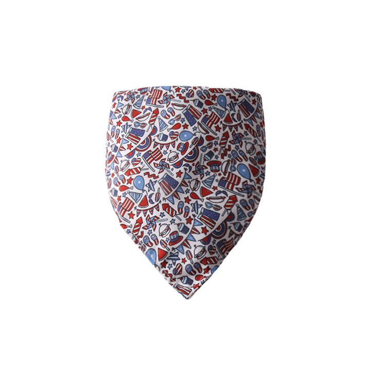 Blue Red Flag Double Side Triangle Towel Saliva Pet Bib Scarf