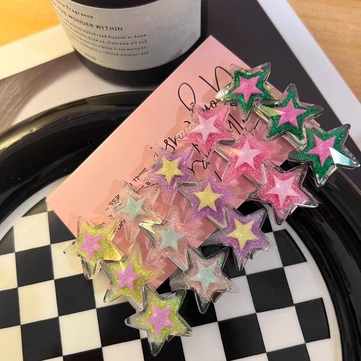 Shining Stars Side Bangs Duckbill Hair Clip Girl Hair Accessories Wholesale