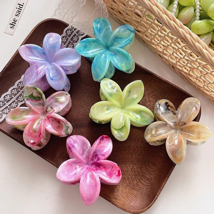 Smudge Resin Flower Updo Grab Clip Hair Claw Hair Accessories Wholesale