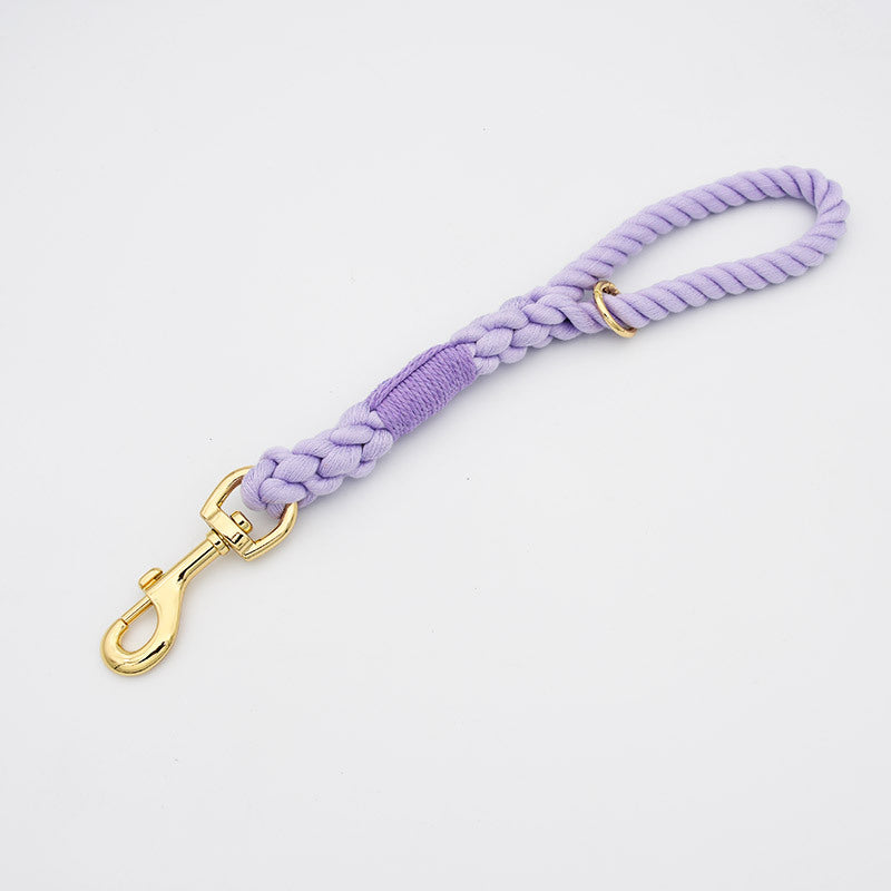 Woven Cotton Rope Close-fitting Short Anti-Pull Leash Collar Set