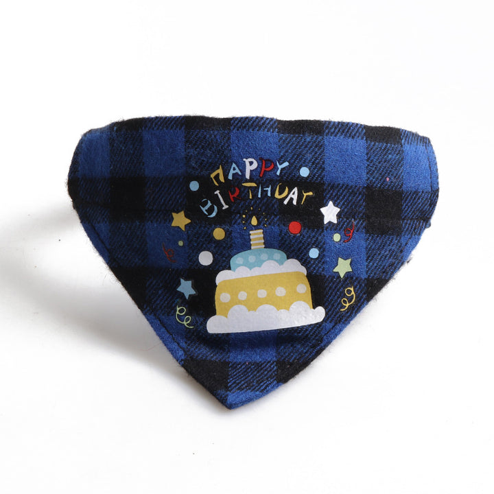 Birthday Party Cake Triangle Towel Saliva Bib Bow Pet Collar